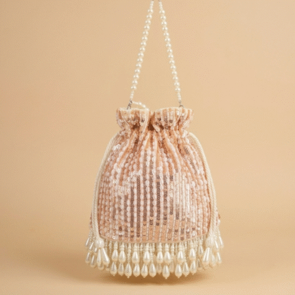 Aarzoo Potli - Pink and White Pearls