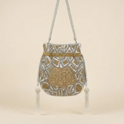 Sitara Potli Gold & Silver- Handcrafted embellished Potli Bag